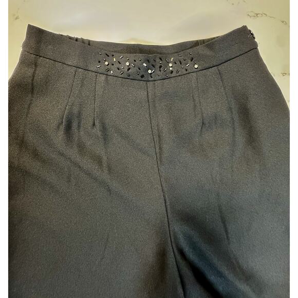 Vintage Lori Max NY Women’s Sz 8 Dress Pants Black Beaded Waistband Eveningwear - Picture 1 of 12